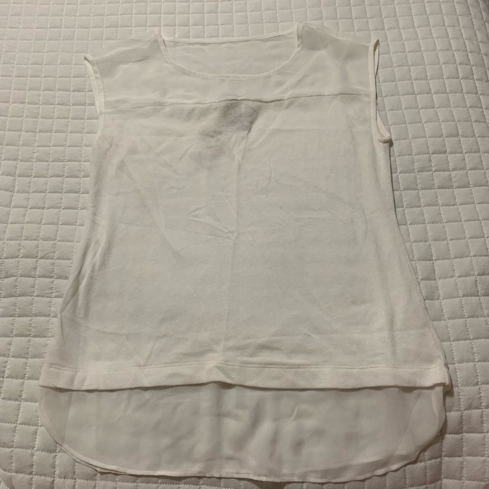 ANN TAYLOR NWT White Top - Chiffon & Knit